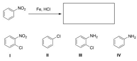 What is the major organic product obtained in the following reaction?   A) I B) II C) III D) IV