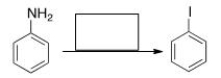 Select the reagent(s)  required for the following transformation.   A) NaI B) (1)  NaNO<sub>2</sub>, HCl; (2)  NaI C) (1)  NaNO<sub>2</sub>, HCl; (2)  I<sub>2</sub> D) I<sub>2</sub>