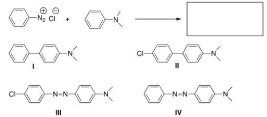 Predict the major product of the following reaction.   A) I B) II C) III D) IV