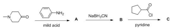 <sup> </sup>Consider the following multistep synthesis.What is the structure of intermediate C?     A) I B) II C) III D) IV