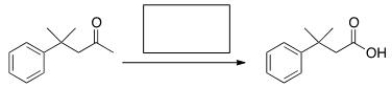 What is the missing reagent in the reaction below?   A) Br<sub>2</sub>/AcOH B) I<sub>2</sub>/KOH C) I<sub>2</sub> D) KOH