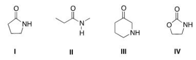 Which of the following is a lactam?   A) I B) II C) III D) IV