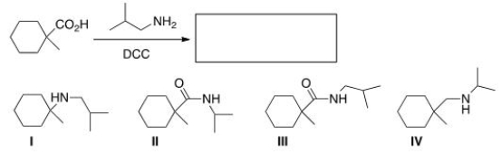 What is the product of the following reaction?   A) I B) II C) III D) IV