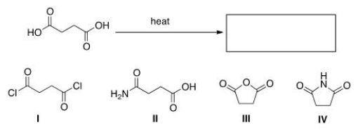 What is the product of the following reaction?   A) I B) II C) III D) IV