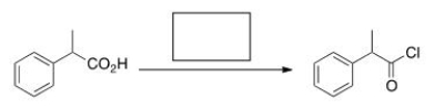 What is the missing reagent in the reaction below?   A) Acetic acid B) NaOMe C) SOCl<sub>2</sub> D) Pyridine