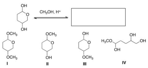 <strong>What is the product of the following reaction? </strong> A)I B)II C)III D)IV
