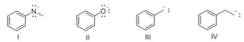 Which of the following compounds is most basic?   A) I B) II C) III D) IV