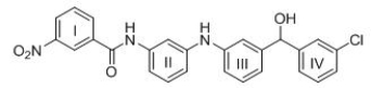<sup> </sup>Consider the tetracyclic aromatic compound drawn below, with rings labelled as I, II, III, and IV.Which of the four rings is least reactive in electrophilic aromatic substitution?   A) I B) II C) III D) IV