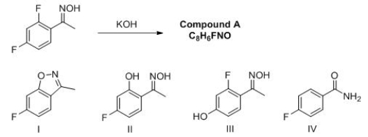 What is the structure of compound A?   A) I B) II C) III D) IV