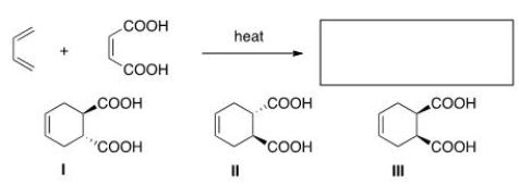 What is the major organic product of the following reaction?   A) Only I B) Only II C) Only III D) Only I and II