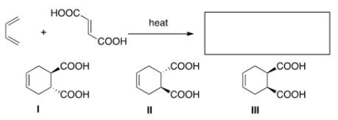 What is the major organic product of the following reaction?   A) Only I B) Only II C) Only III D) Only I and II