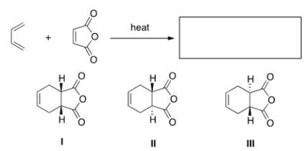 What is the major organic product of the following reaction?   A) Only I B) Only I and II C) Only II and III D) I, II, and III