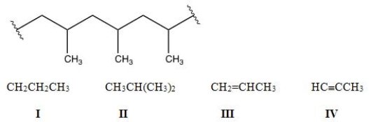 Identify the monomer used to make the following polymer.   A) I B) II C) III D) IV