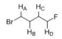 Which of the indicated protons absorbs further downfield? A) H<sub>A</sub> B) H<sub>B</sub> C) H<sub>C</sub> D) H<sub>D</sub>