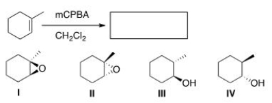 Which of the following products do not form in the following reaction?   A) Only I B) Only II C) Only III and IV D) Only I and II