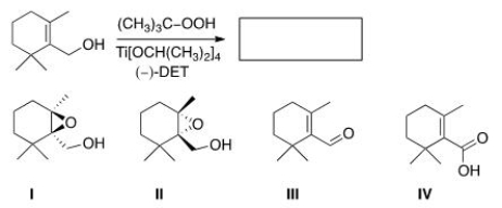 Predict the major product of the following reaction.   A) I B) II C) III D) IV