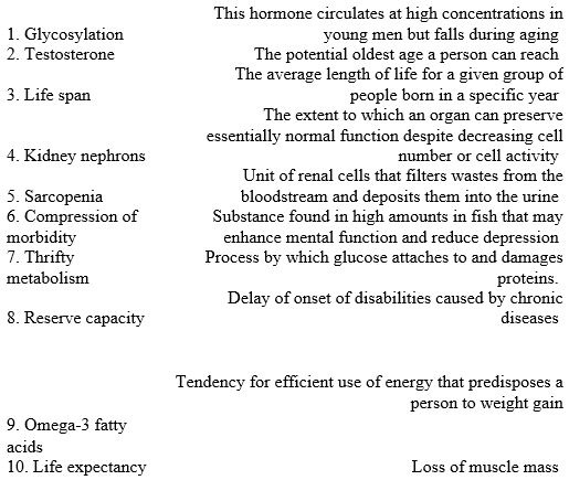 Match the following terms with the descriptions below.   