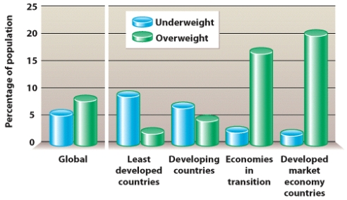 Why are there two major types of malnutrition? What occurs when a population is undergoing  nutrition transition ?   
