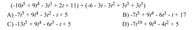 Add the polynomials.  