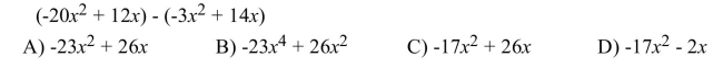 Subtract the polynomials.  