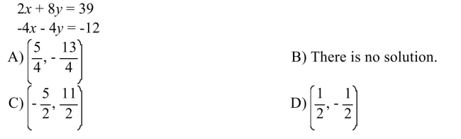 Solve the system using the substitution method.  