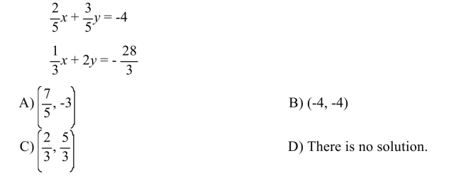 Solve the system using the substitution method.  
