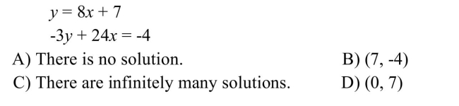 Solve the system using the substitution method.  