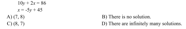 Solve the system using the substitution method.  