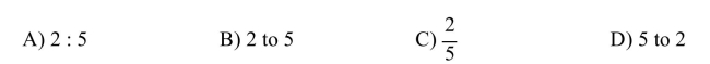 Which of the following is the same as the ratio 5 : 2 ?  