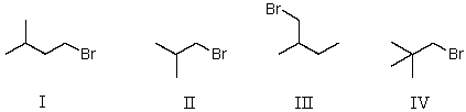 Which of the following is a set of constitutional isomers?   A)  I and II B)  II and III C)  I,II,and III D)  II,III,and IV E)  I,III,and IV