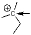 What is the hybridization of the C indicated with the arrow?   A)  sp<sup>3 </sup> B)  sp<sup>2 </sup> C)  sp D)  s E)  p