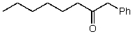 What alkyl groups make up the following ketone?   A)  Phenyl,pentyl B)  Hexyl,phenyl C)  Benzyl,hexyl D)  Benzyl,heptyl E)  None of these