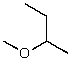 What alkyl groups make up the following ether?   A)  Isobutyl and methyl B)  Methyl and butyl C)  Ethyl and isopropyl D)  Methyl and sec-butyl E)  None of these