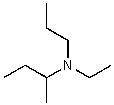 What alkyl groups make up the following 3<sup>o</sup> amine?   A)  sec-butyl,ethyl,propyl B)  isobutyl,isopropyl,ethyl C)  sec-butyl,ethyl,isopropyl D)  butyl,ethyl,propyl E)  None of these