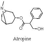 Drawn below is Atropine,found in Atropa belladonna,sometimes used in dilating pupils during an eye-exam.Which of the following functional groups is NOT in atropine?   A)  Amine B)  Ester C)  Alcohol D)  Benzene Ring E)  Ketone