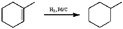 For the following reaction sequence (it is not necessary to understand the chemistry) what significant change(s) would be expected by IR (ignoring C-H absorptions) ?   A)  A peak around 3300 cm<sup>-1</sup> would disappear and nothing new would appear B)  A peak around 1710 cm<sup>-1</sup> would appear and a new peak around 3300 cm<sup>-1</sup> would disappear. C)  A peak around 1650 cm<sup>-1</sup> would disappear and nothing new would appear. D)  No change would be observed. E)  None of these