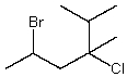 The correct IUPAC name for   is: A)  2-Bromo-4-chloro-4-isopropylpentane B)  4-Bromo-2-chloro-2-isopropylpentane C)  5-Bromo-3-chloro-2,3-dimethylhexane D)  2-Bromo-4-chloro-4,5-dimethylhexane E)  2-(2-Bromopropyl) -2-chloro-3-methylbutane