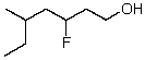 What is the correct IUPAC name for the following compound?   A)  5-Ethyl-3-fluorohexanol B)  5-Ethyl-3-fluoro-1-hexanol C)  2-Ethyl-4-fluoro-6-hexanol D)  3-fluoro-5-methyl-7-heptanol E)  3-fluoro-5-methyl-1-heptanol