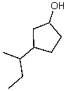 The correct IUPAC name for the following compound is:   A)  1-Hydroxy-3-sec-butylcyclopentane B)  3-sec-Butyl-1-cyclopentanol C)  1-sec-Butyl-3-cyclopentanol D)  4-sec-Butyl-1-cyclopentanol E)  3-Isobutyl-1-cyclopentanol