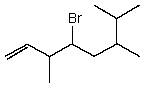 A correct IUPAC name for the following compound is:   A)  3,6,7-trimethyl-4-bromo-1-octene B)  4-bromo-3-methyl-6-isopropyl-1-heptene C)  4-bromo-3,6,7-trimethyl-1-octene D)  4-bromo-6-isopropyl-3-methyl-1-heptene E)  4-bromo-6-isopropyl-3,6-dimethyl-1-hexene