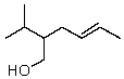 What is the correct IUPAC name for the following compound?   A)  trans-3-Hydroxymethyl-2-heptene B)  trans-2-(1-methylethyl) -4-hexen-1-ol C)  trans-5-(1-methylethyl) -2-hexen-6-ol D)  cis-5-isopropyl-2,6-hexenol E)  cis-2-(1-methylethyl) -4-hepten-1-ol