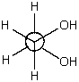 The most stable conformation for 1,2-ethanediol (ethylene glycol) is shown below.It is the most stable conformation because:   A)  this corresponds to an anti conformation. B)  in general,gauche conformations possess the minimum energy. C)  it is stabilized by intramolecular hydrogen bonding. D)  it is a staggered conformation. E)  it has the highest energy of all the possibilities.