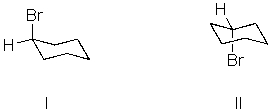 I and II are:   A)  constitutional isomers. B)  enantiomers. C)  identical. D)  diastereomers. E)  not isomeric.