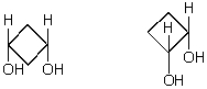 The compounds whose molecules are shown below would have:   A)  the same melting point. B)  different melting points. C)  equal but opposite optical rotations. D)  More than one of these E)  None of these