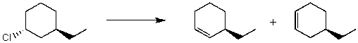 By analyzing the starting material and the product,the following reaction is possibly an example of what type of mechanism(s) ?   A)  S<sub>N</sub>1 B)  S<sub>N</sub>2 C)  E1 D)  E2 E)  More than one of the above