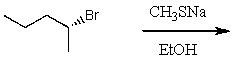 The product(s) for the following reaction would mainly be dictated by which mechanism?   A)  S<sub>N</sub>1 B)  S<sub>N</sub>2 C)  E1 D)  E2 E)  None of the above