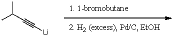 Predict the product(s) for the following reaction sequence.   A)    B)    C)    D)    E)  None of the above
