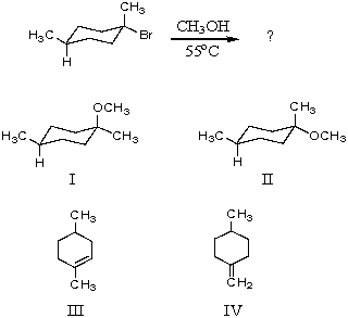 Which would be formed in the following reaction?   A)  I B)  II C)  III D)  IV E)  All of the above