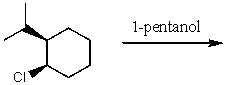 The product(s) for the following reaction would mainly be dictated by which mechanism?   A)  S<sub>N</sub>1 B)  S<sub>N</sub>2 C)  E1 D)  E2 E)  None of the above