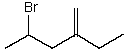 The correct IUPAC name for the following compound is:   A)  2-Bromo-4-methylenehexane B)  2-(2-Bromopropyl) -1-butene C)  4-Bromo-2-ethyl-1-pentene D)  2-Bromo-4-ethyl-1-pentene E)  2-Bromo-4-ethyl-4-pentene